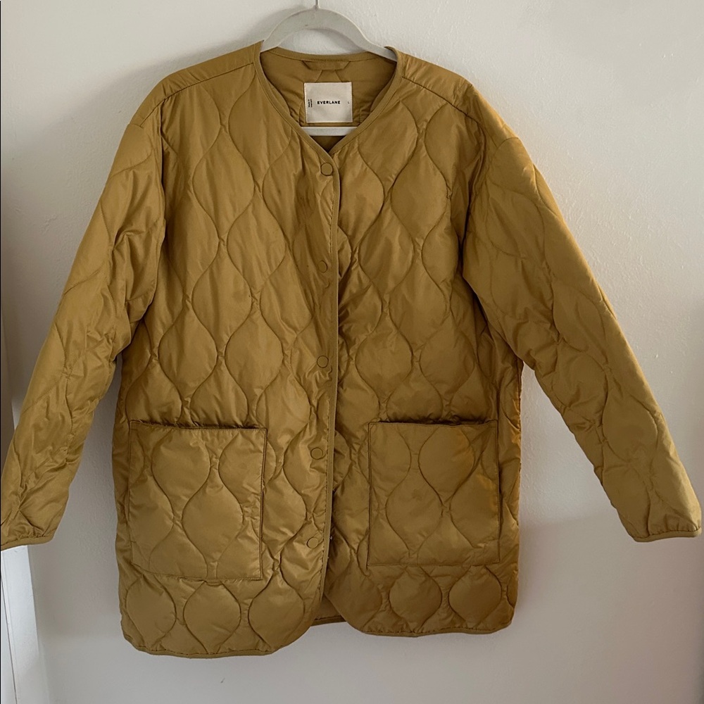 Everlane The Quilted Liner Jacket Coat Large Golden Oak